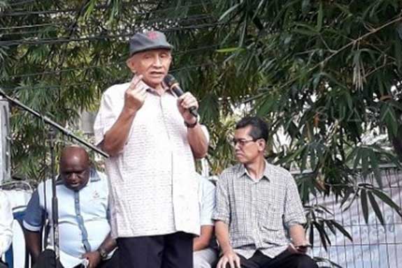   Amien Rais saat deklarasi Gerakan Kedaulatan Rakyat di Jalan Proklamasi 36, Menteng, Jakarta Pusat, 17 Mei 2019.