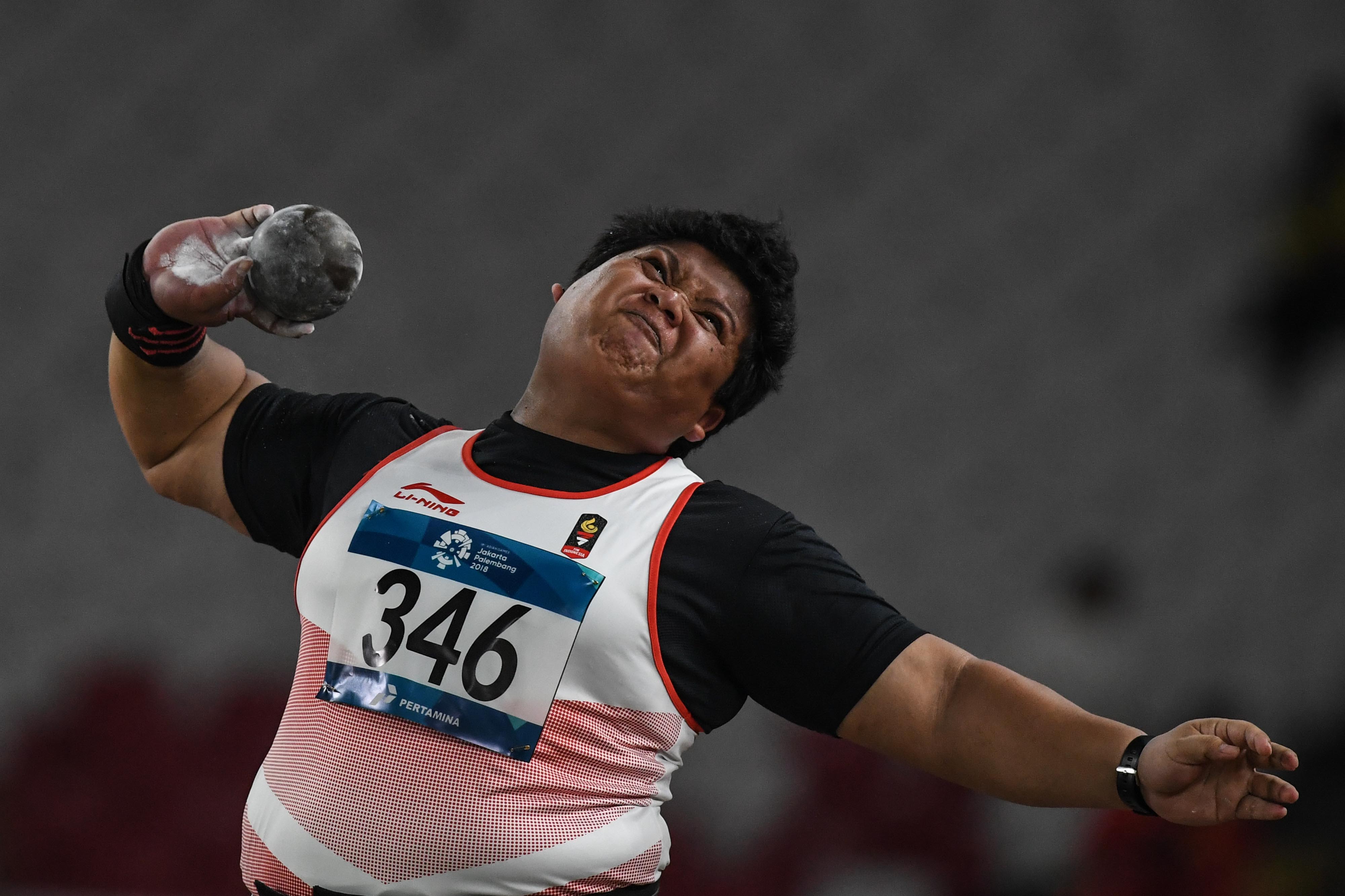 Atlet tolak peluru Indonesia Eki Febri Ekawati 