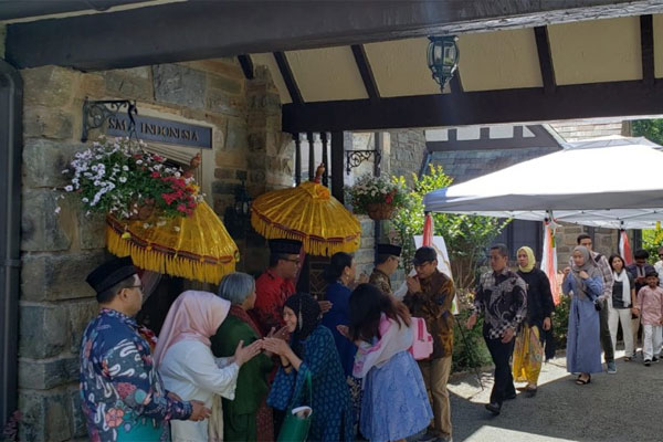 Suasana halal bihalal di Wisma Indonesia, AS. 