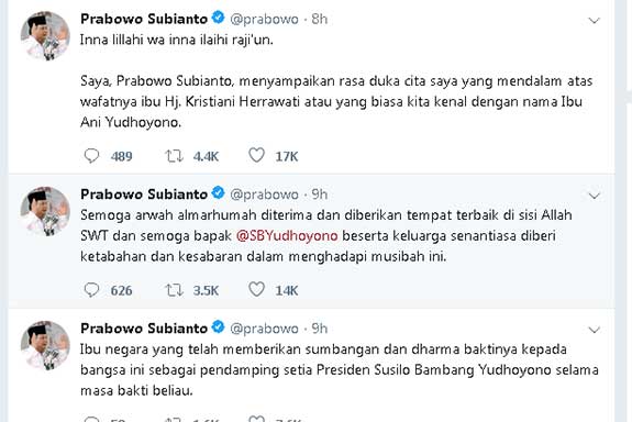 Twitter Prabowo Subianto 