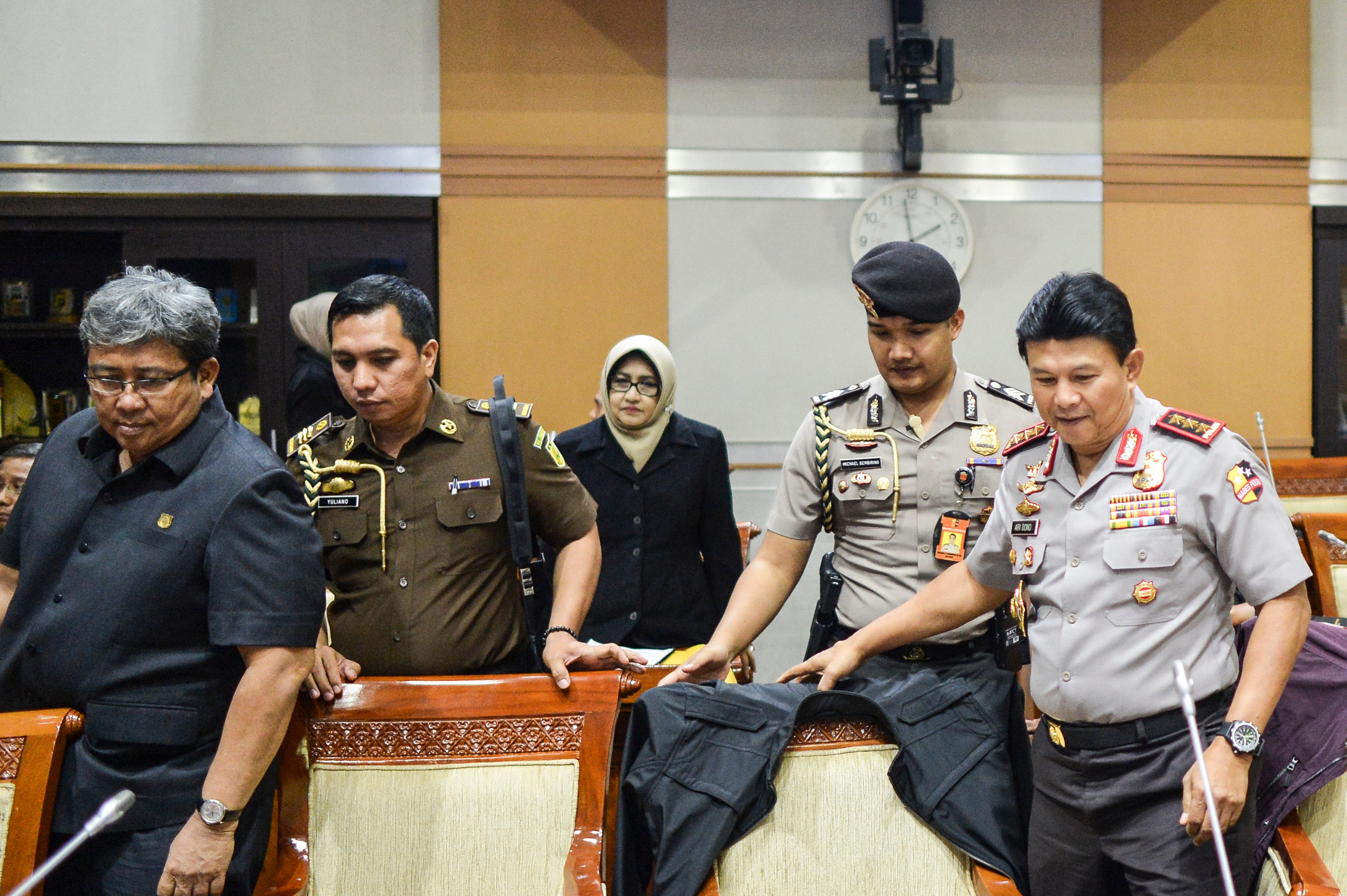 Jajaran Polri saat Rapat kerja dengan Komisi III DPR