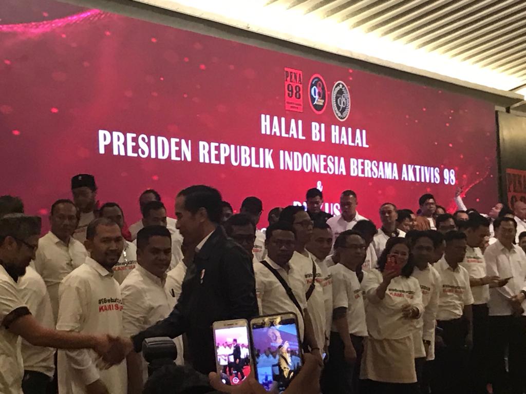Acara halal bihalal Presiden Joko Widodo dengan para Aktivis 98 di Jakarta, beberapa waktu lalu.