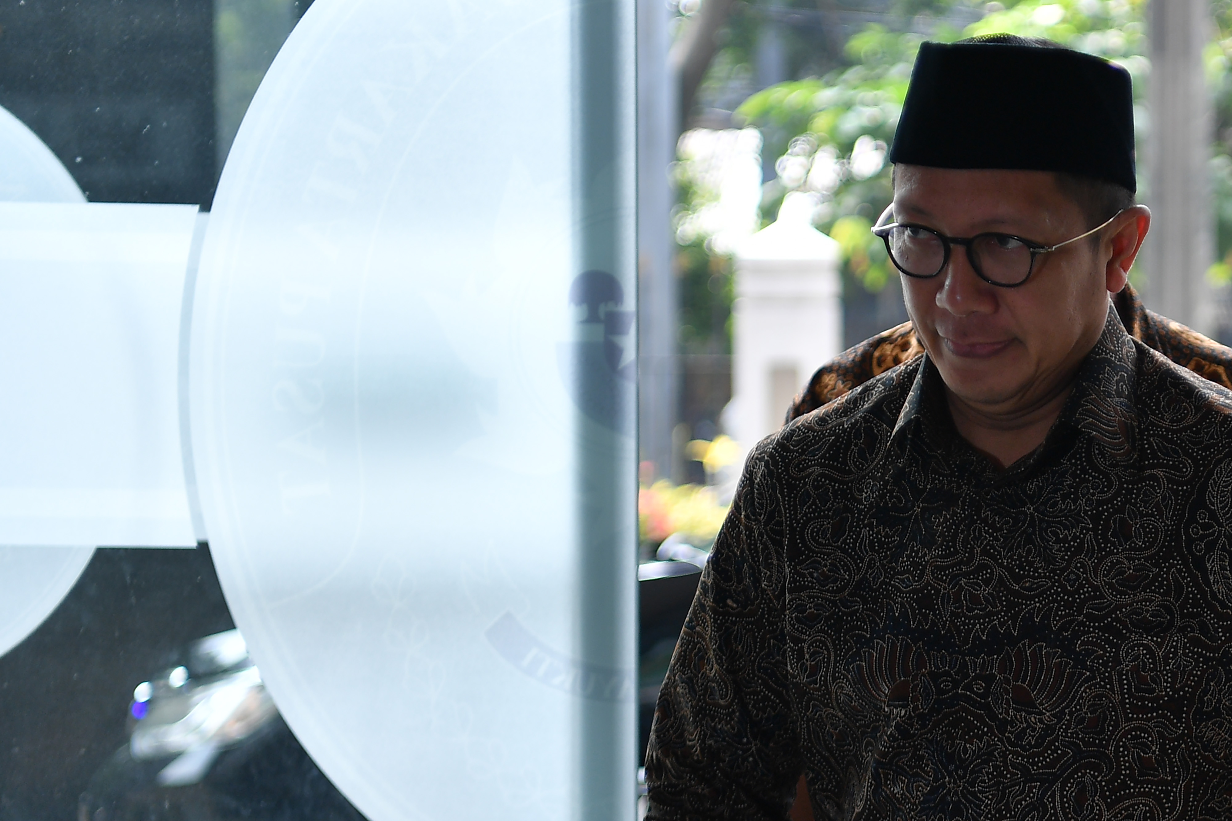 Menteri Agama Lukman Hakim Saifuddin tiba untuk menjadi saksi sidang kasus suap jual beli jabatan di lingkungan Kementerian Agama.