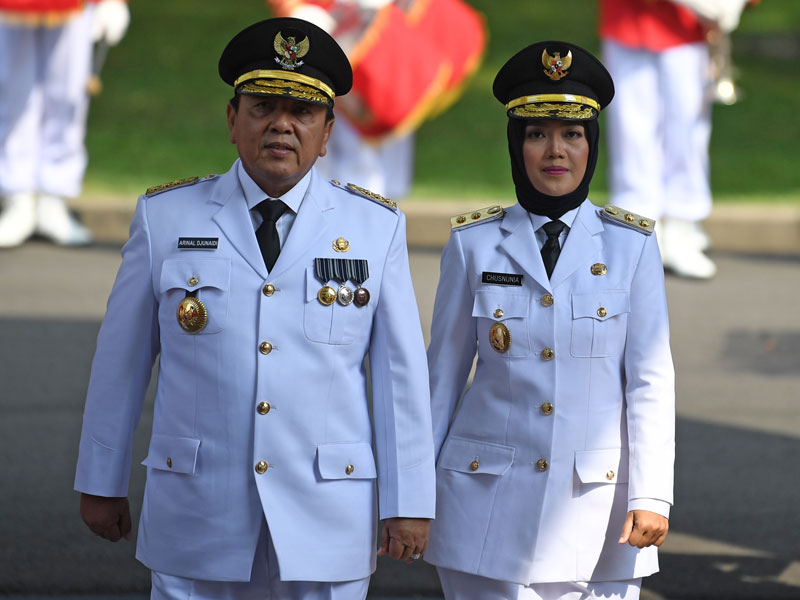 Gubernur Lampung terpilih Arinal Djunaidi dan Wakil Gubernur Lampung terpilih Chusnunia Chalim.