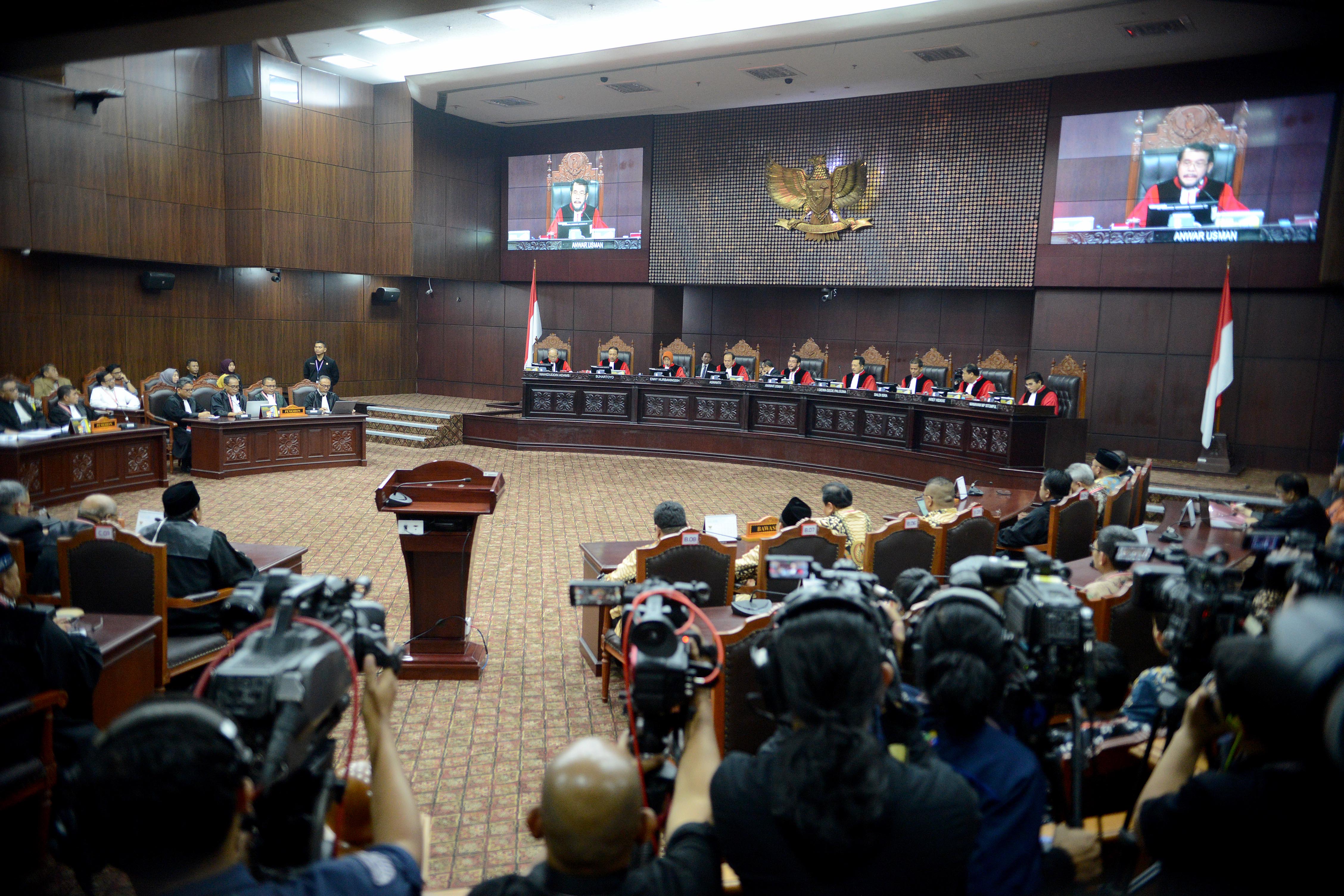 Sidang pembacaan putusan di Mahkamah Konstitusi (MK), Kamis (27/6).