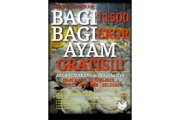 Pembagian Ayam Potong Gratis di Kota Semarang