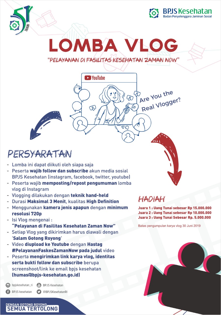 Poster dan persyaratan lomba vlog yang diadakan BPJS Kesehatan