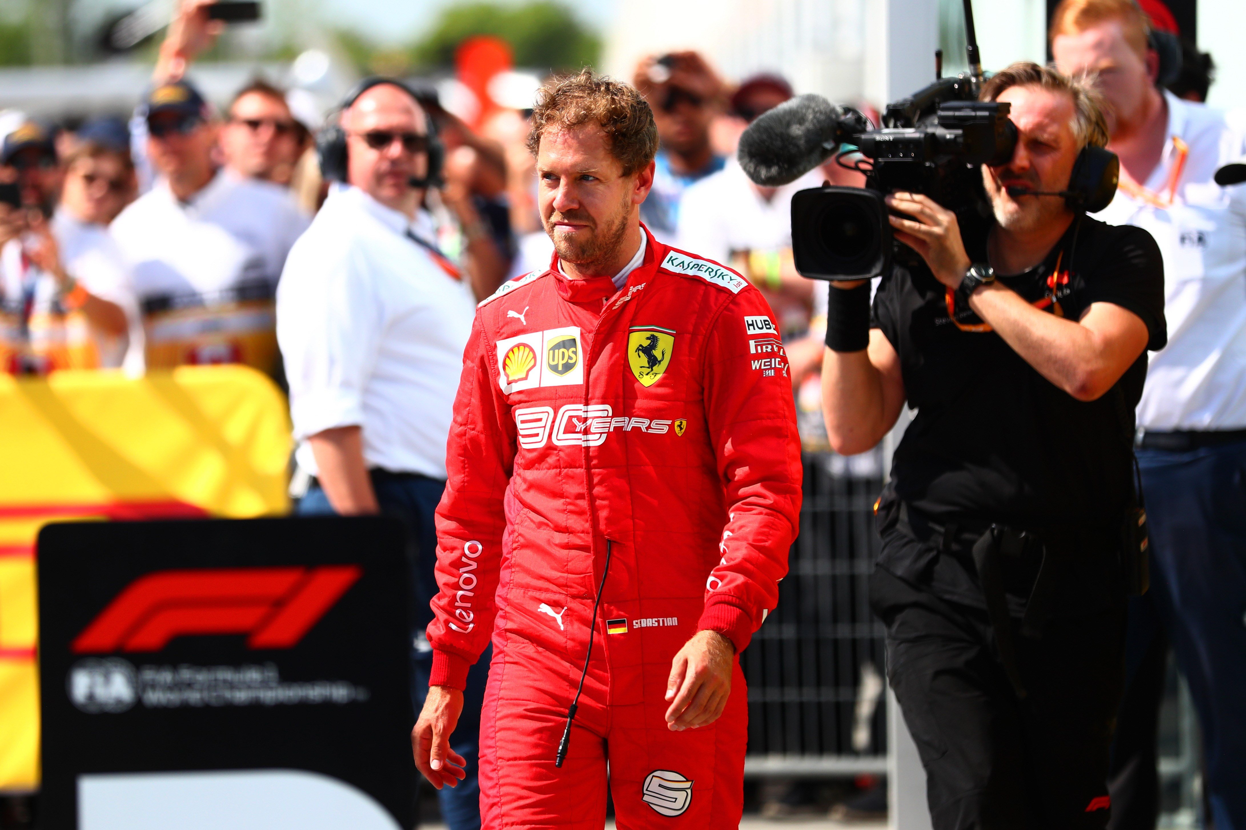 Pembalap dari tim Ferrari Sebastian Vettel asal Jerman seusai mengikuti ajang lomba F1 seri ketujuh di Montreal, Kanada.