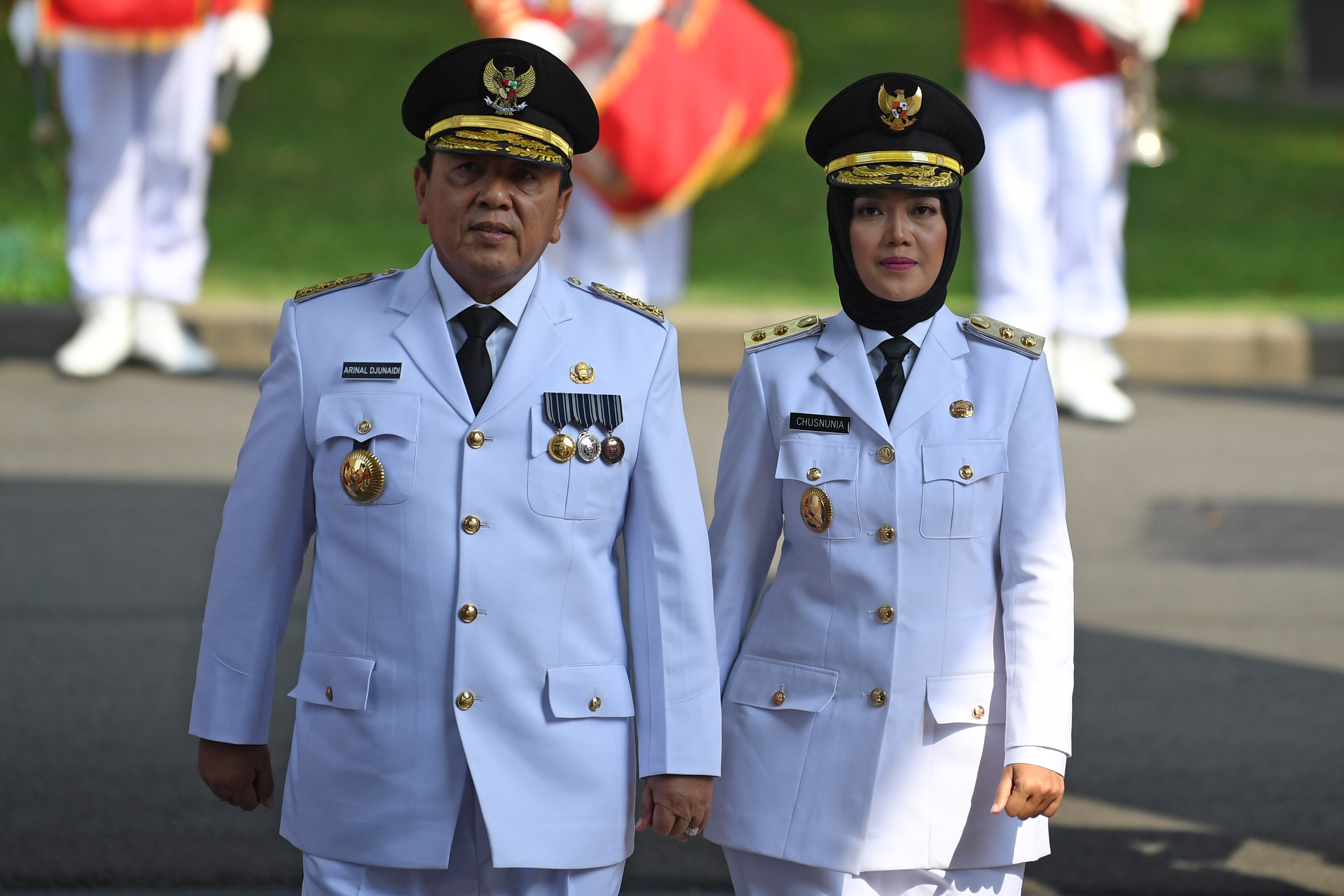 Gubernur Lampung terpilih Arinal Djunaidi dan Wakil Gubernur Lampung terpilih Chusnunia Chalim