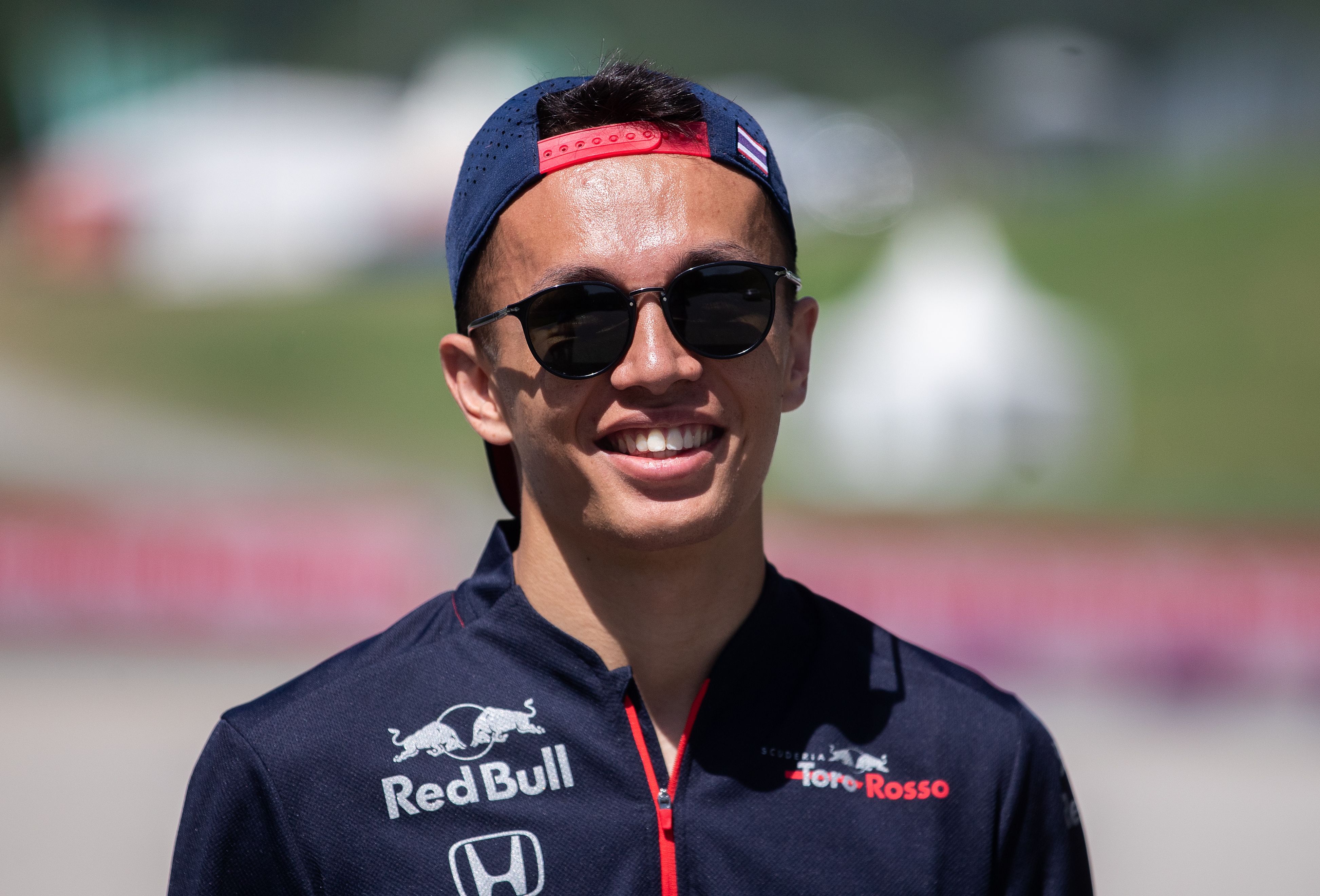 Pembalap tim Formula 1 Toro Rosso Alexander Albon