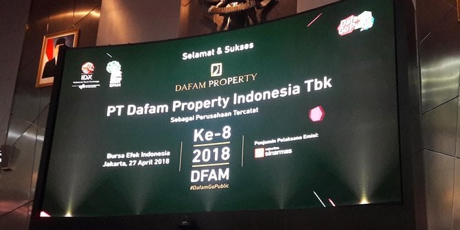 PT Dafam Property Indonesia Tbk melantai di pasar bursa 