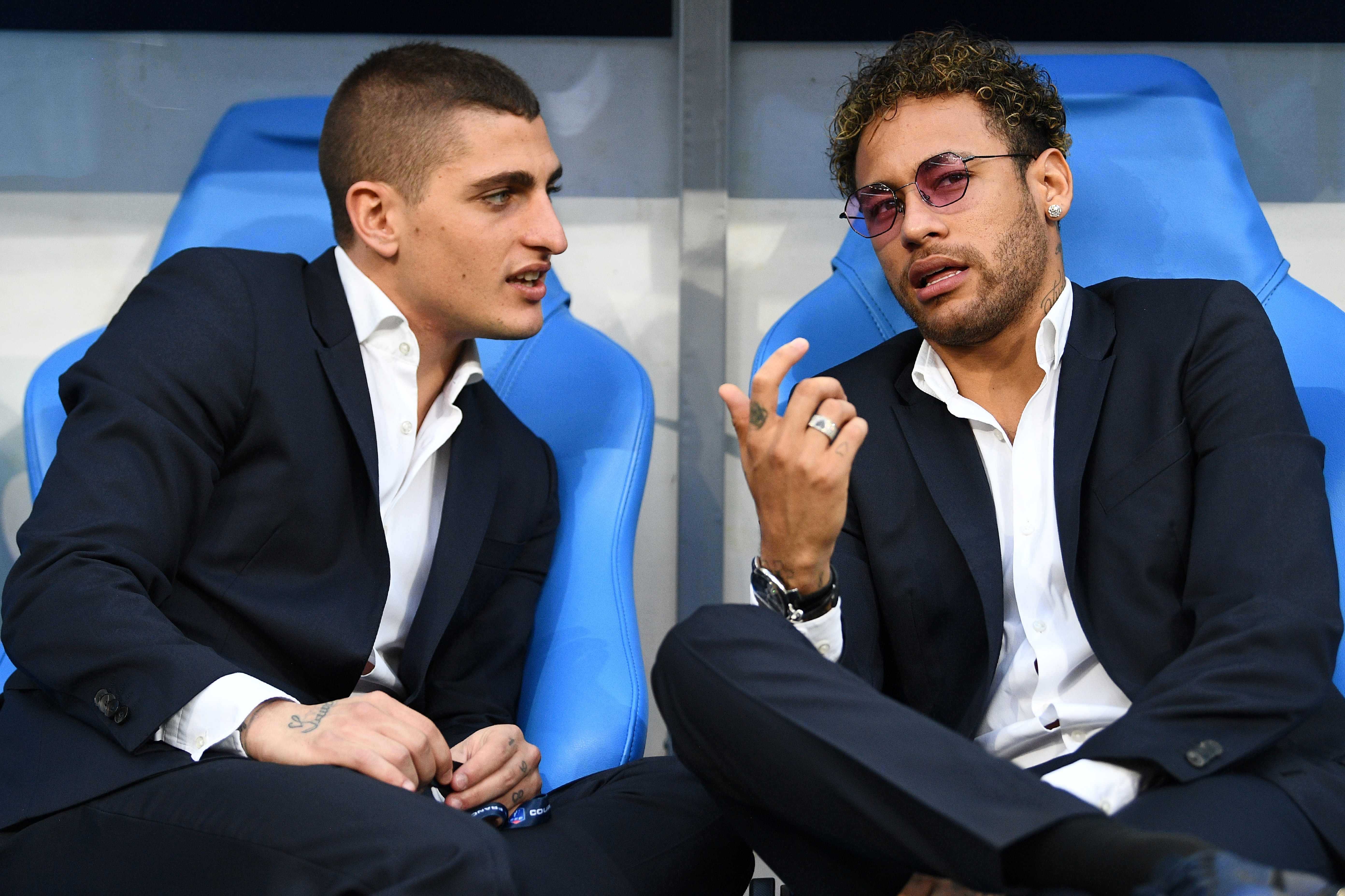 Marco Verratti (kiri) dan Neymar