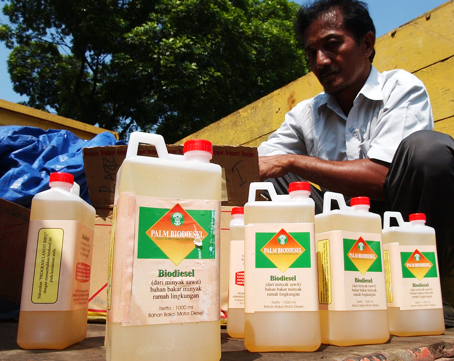 Ilustrasi: Bahan bakar buat kendaraan bermesin disel yang terbuat dari Kelapa sawit.
