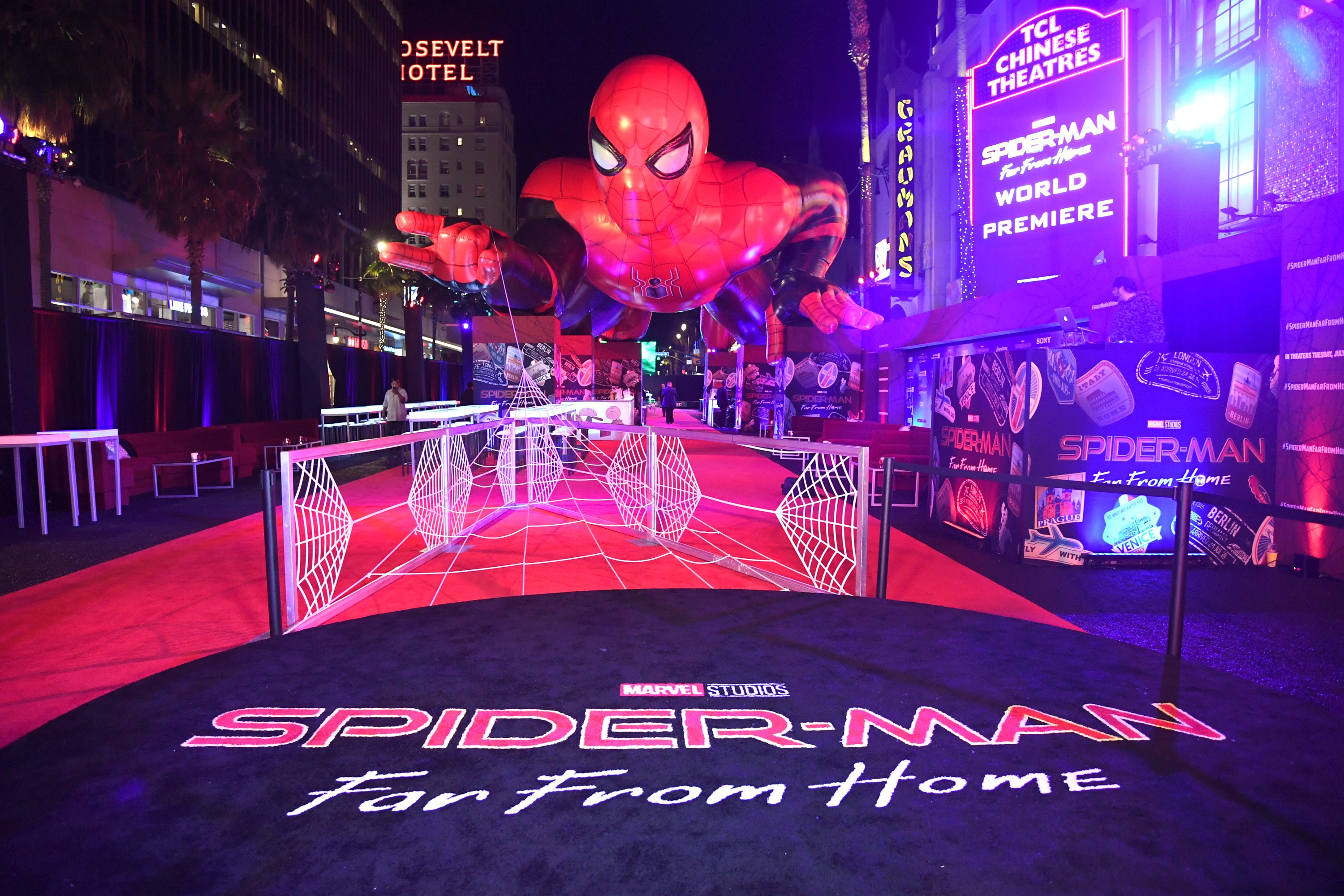 Suasana pemutaran perdana film Spider-Man: Far From Home di Hollywood, California, Amerika Serikat.