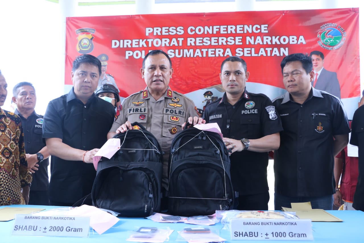 Tiga Kilogram Sabu Diamankan Polda Sumsel.