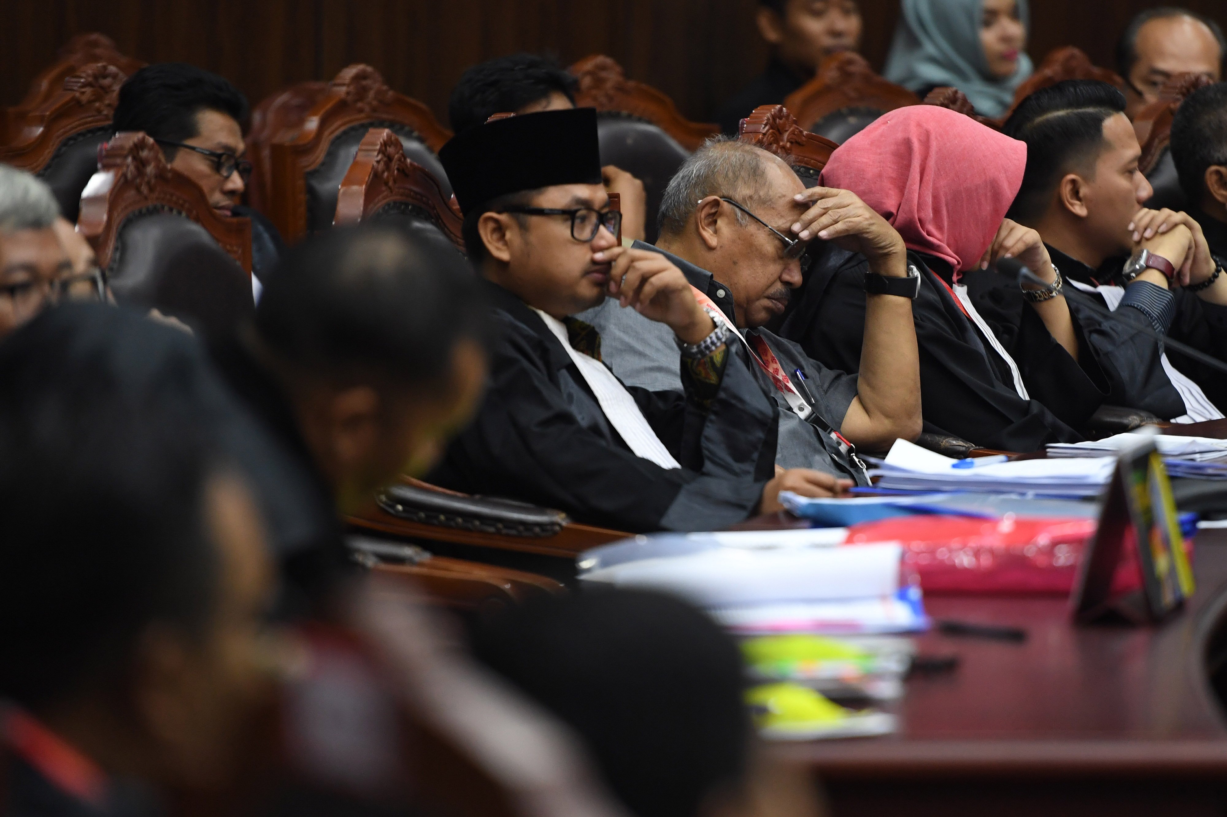 Suasana sidang perdana perselisihan hasil pemilihan umum (PHPU) Pileg 2019 untuk DPR dan DPRD Jawa Timur di Mahkamah Konstitusi, Jakarta.