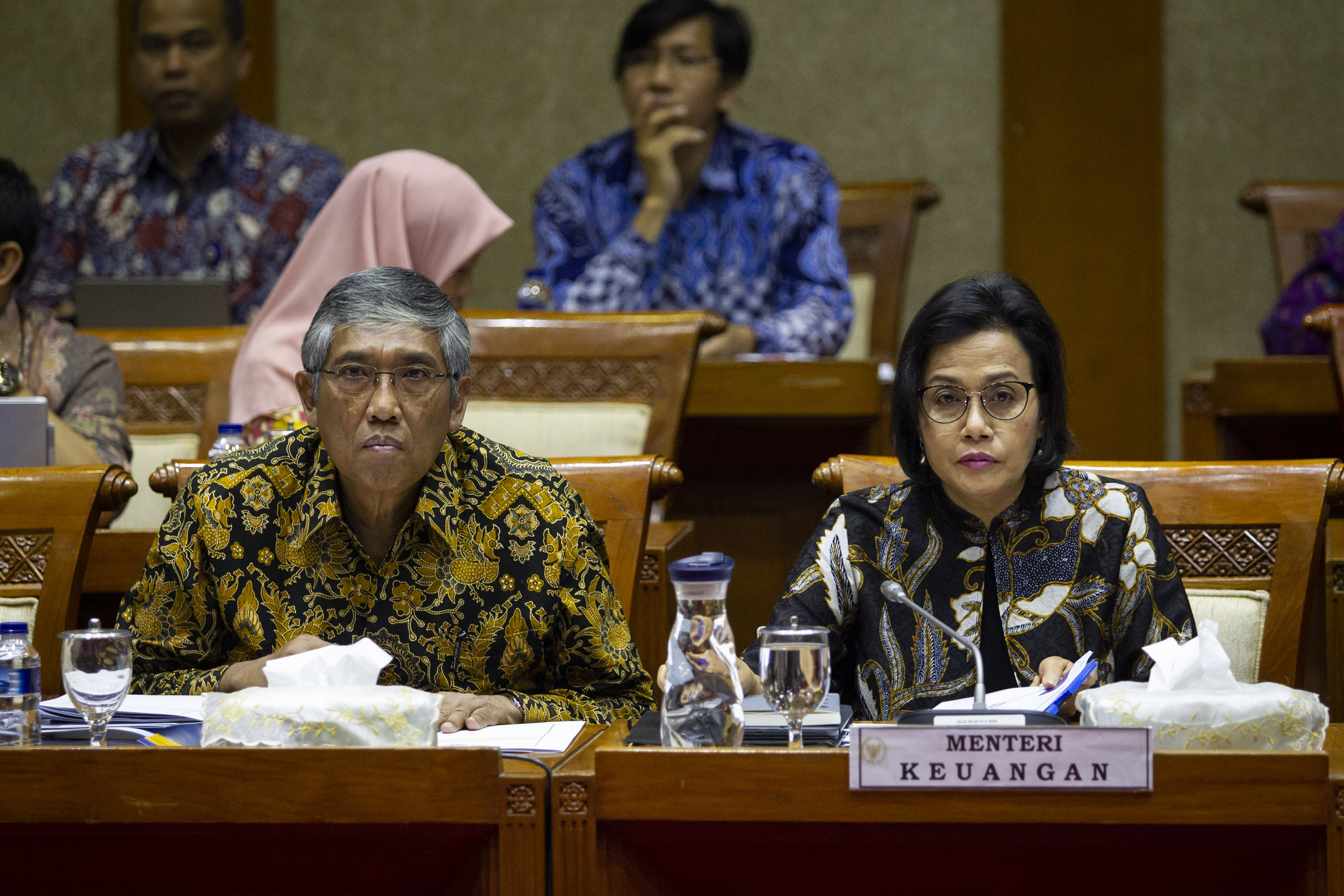Menteri Keuangan Sri Mulyani di kompleks parlemen