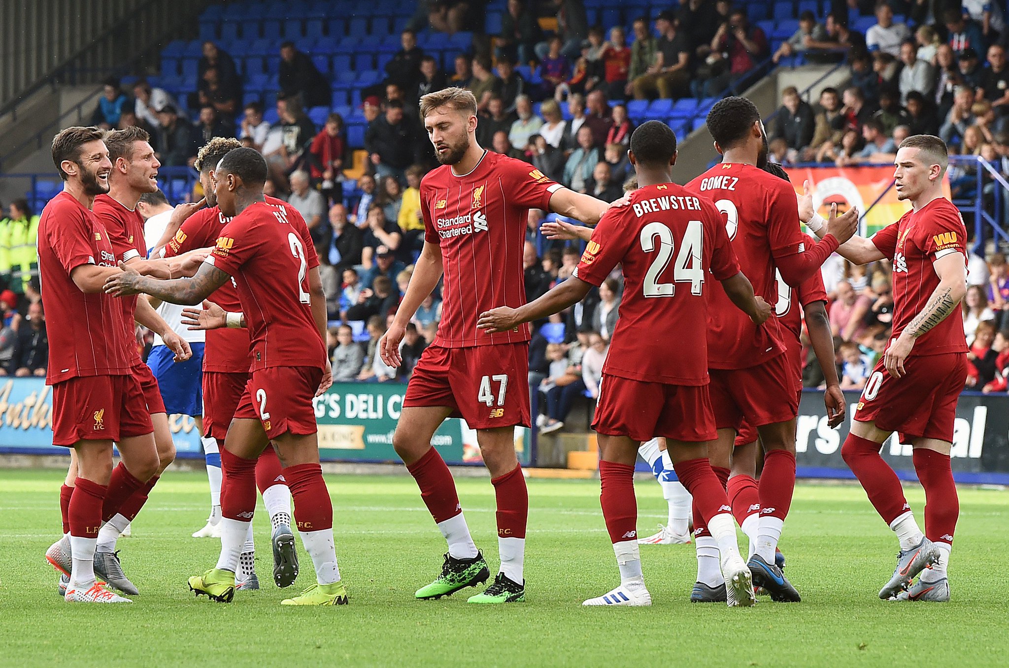 Para pemain Liverpool saat tampil di laga pramusim melawan Tranmere Rovers