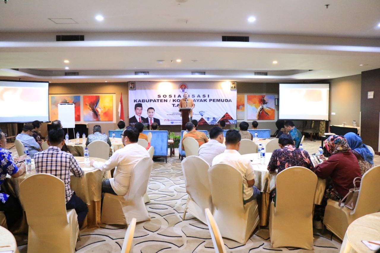 Acara Sosialisasi Kabupaten dan Kota Layak Pemuda 2019 di MG Suites Hotel, Semarang, Jawa Tengah. 