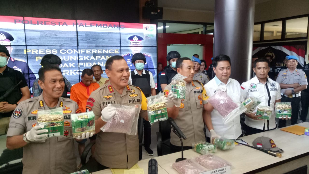 13,7 Kilogram Sabu dan 20.000 Butir Ekstasi Diamankan Polda Sumsel