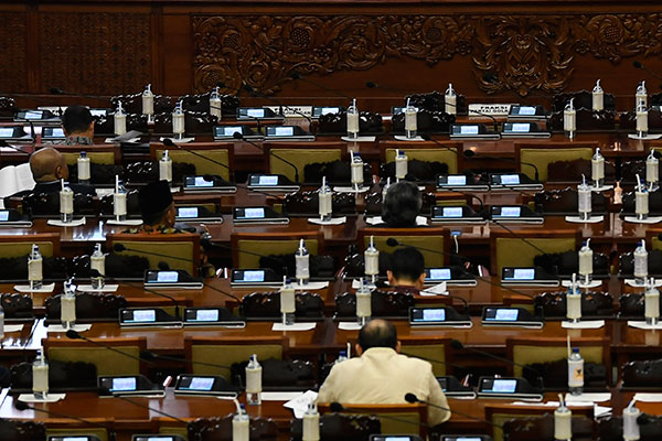 Suasana didalam gedung DPR di Kompleks Parlemen Senayan