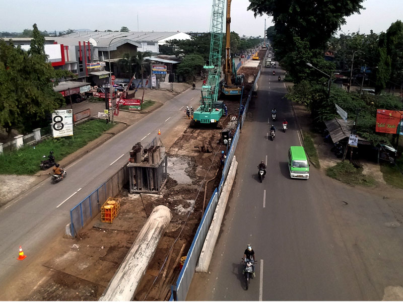 Pembangunan tol Bogor Outer Ring Road (BORR) Seksi 3A, di Kota Bogor, Jawa Barat