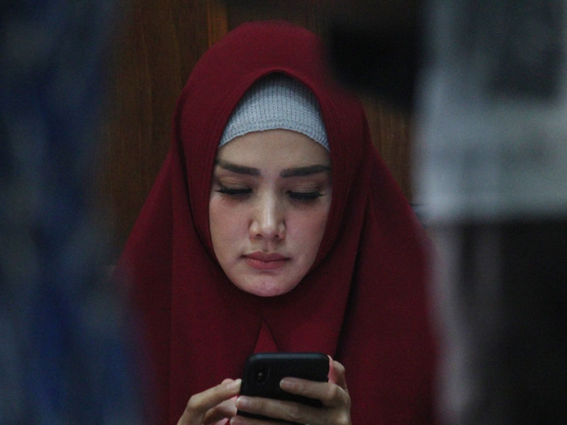 Caleg Partai Gerindra yang juga isteri Ahmad Dhani, Mulan Jameela.