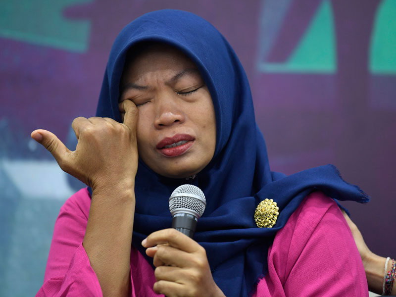 Terpidana kasus pelanggaran Undang-Undang Transaksi dan Informasi Elektronik (UU ITE), Baiq Nuril Maknun.