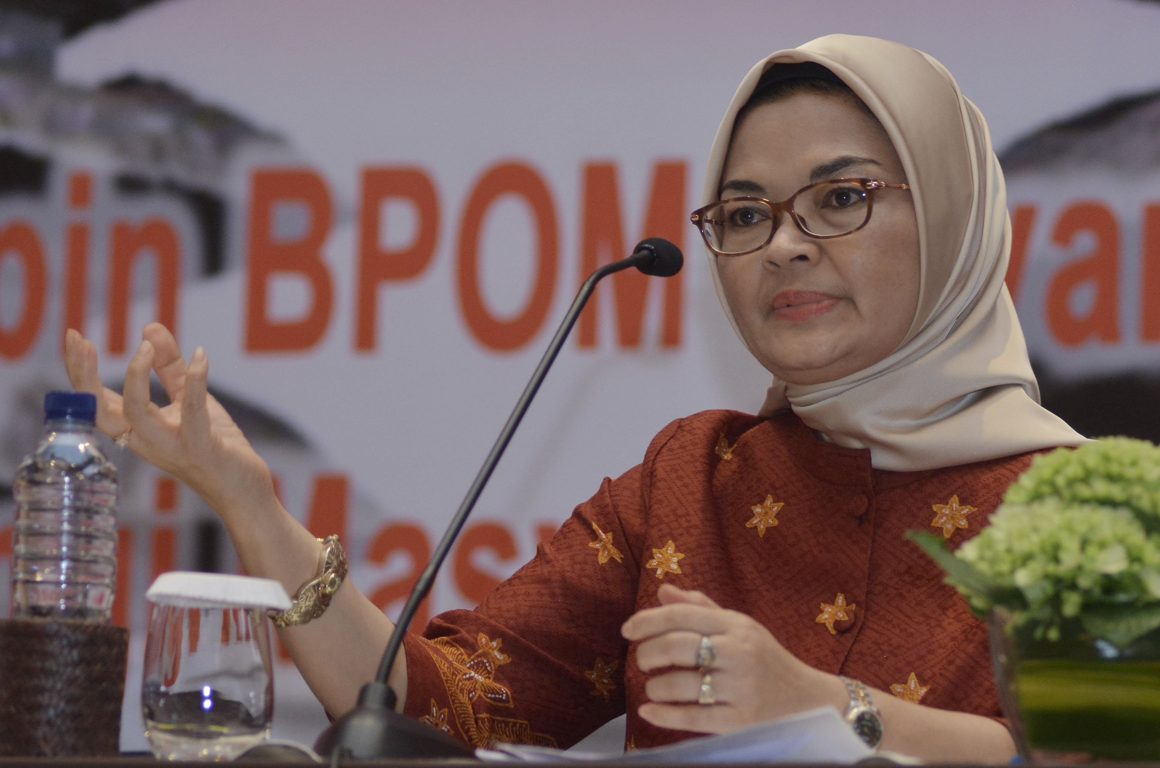 Kepala Badan Pengawas Obat dan Makanan (BPOM) Penny K. Lukito menyampaikan arahan saat kegiatan Rapat Evaluasi Nasional BPOM 2018 di Legian