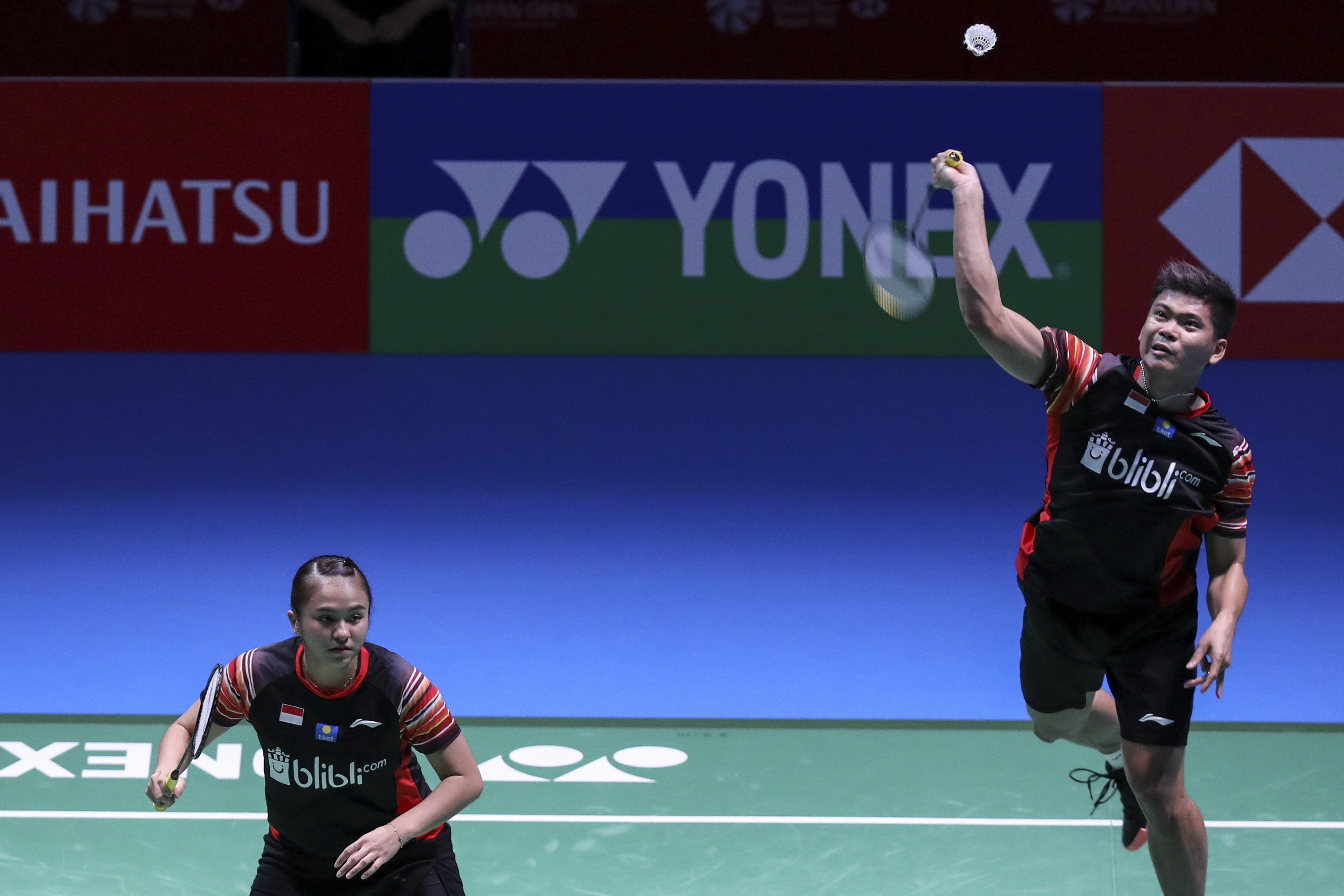 Praveen Jordan (kanan) dan Melati Daeva Oktavianti