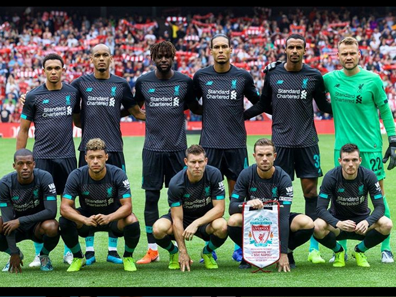 Skuat Liverpool dalam laga pramusim melawan Napoli.