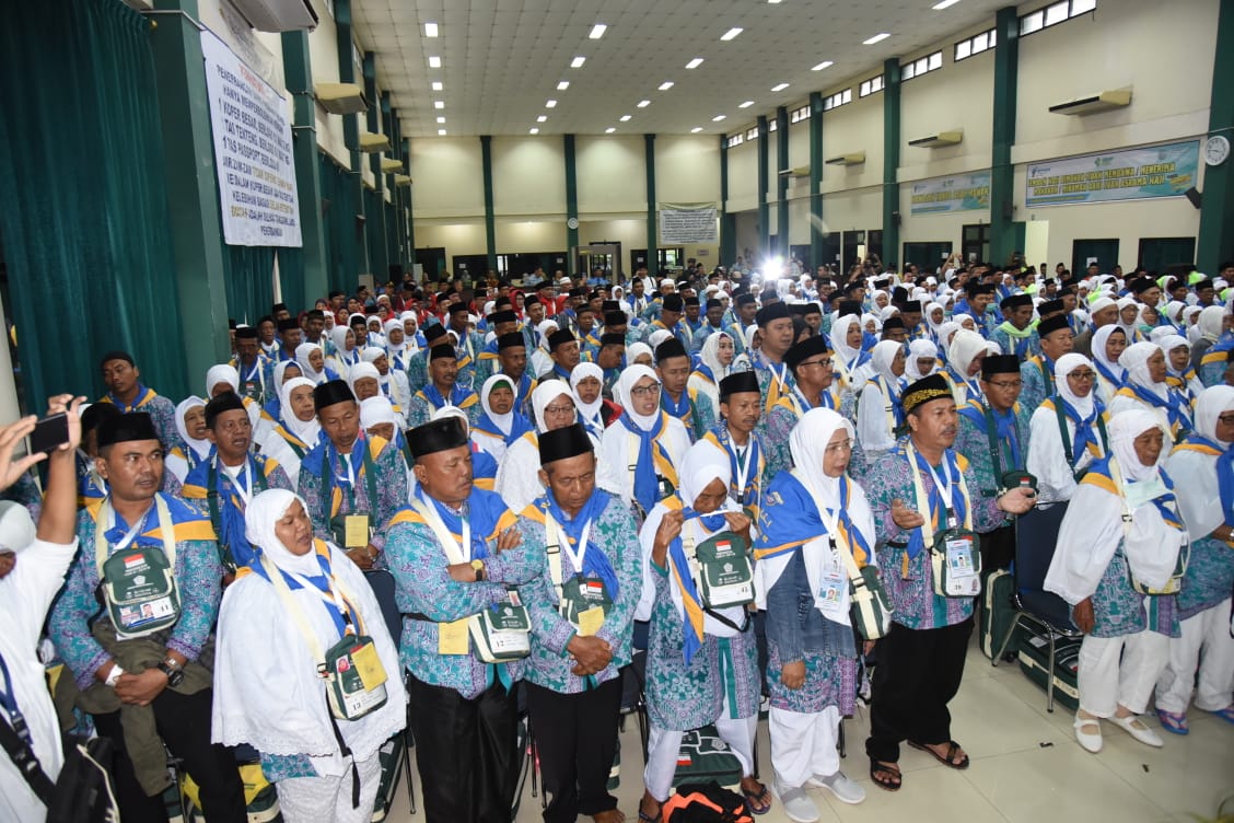 Kloter I embarkasi Palembang siap berangkat ke Mekkah.