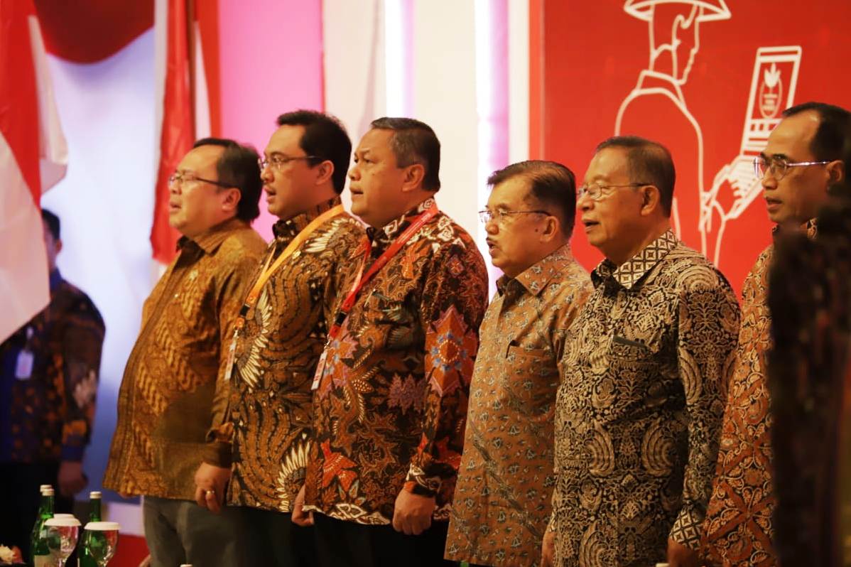 Wakil Presiden RI Jusuf Kalla (ketiga dari kanan) pada Rakornas Pengendalian Inflasi 2019.