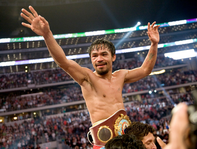 Petinju Filipina Manny Pacquiao yang memegang gelar juara dunia tinju kelas welter (reguler) WBA.