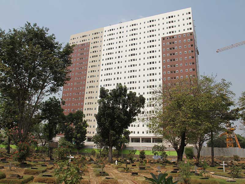 Suasana pembangunan hunian DP 0 rupiah di Pondok Kelapa