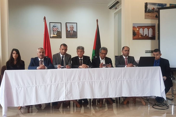 Konferensi pers delegasi ekonomi Palestina di Jakarta, Selasa (23/7/2019).  