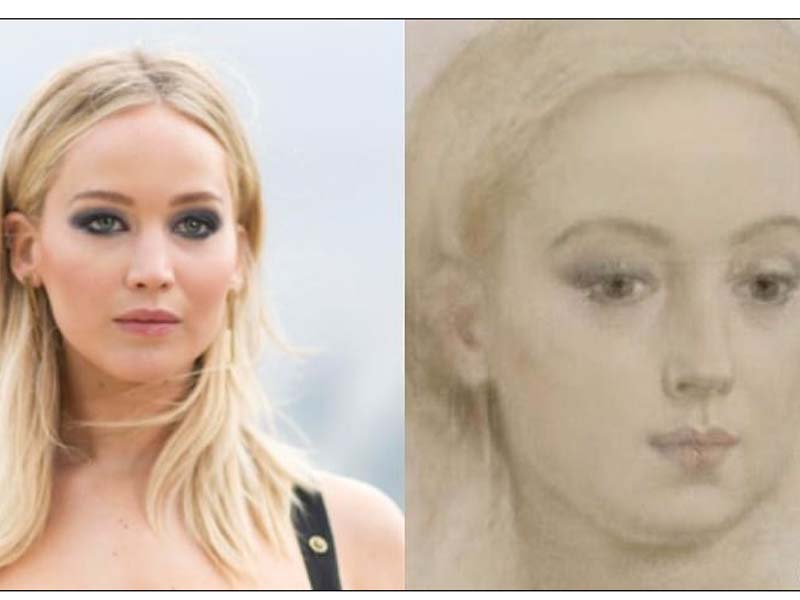 Foto Jennifer Lawrence yang diubah dengan teknologi dari AI Potraits.