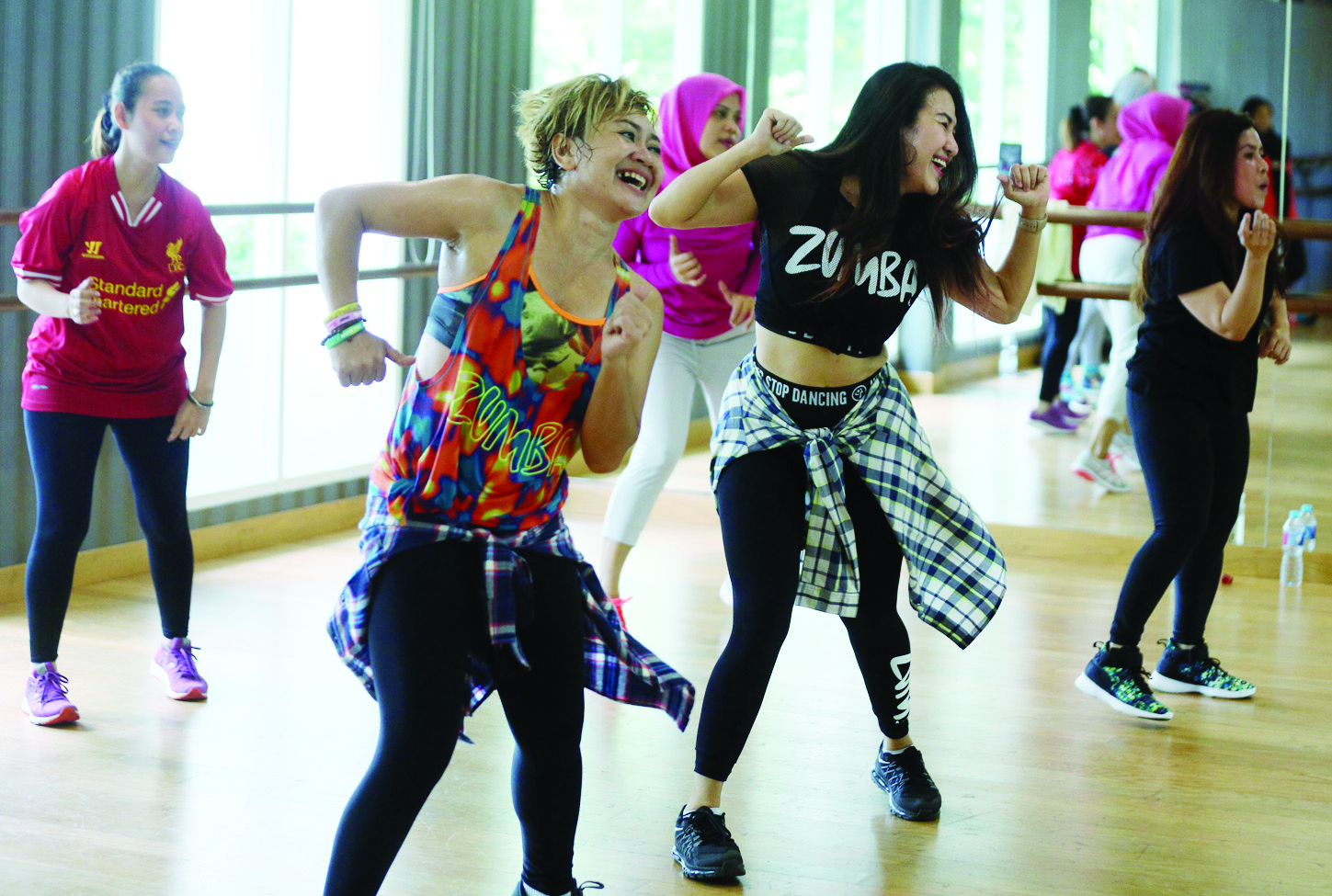 Suasana latihan zumba di salah satu studio di Jakarta.