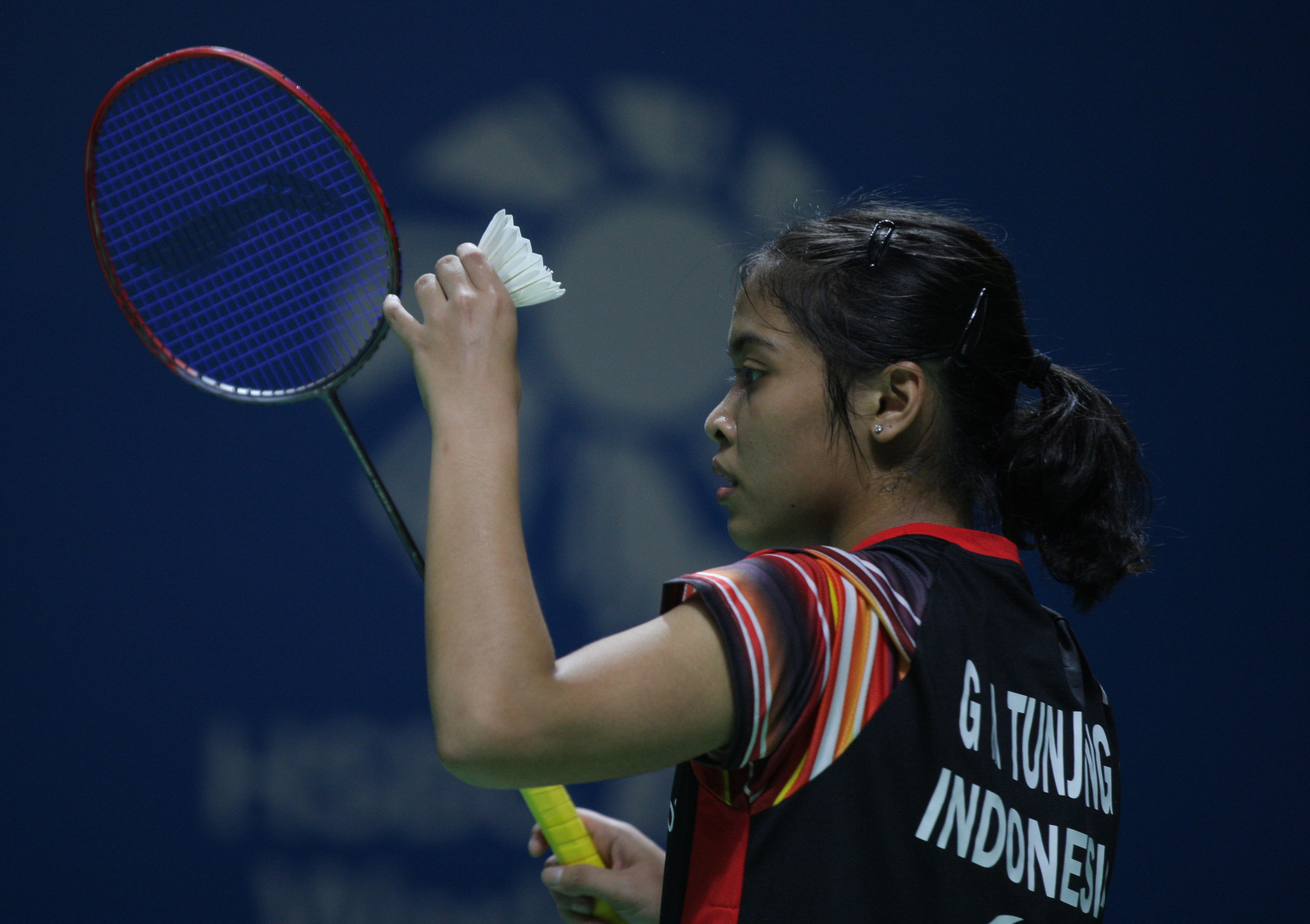  Gregoria Mariska Tunjung berhasil maju kebabak selanjutnya setelah menang dua set t langsung dengan skor 21-10 21-8 