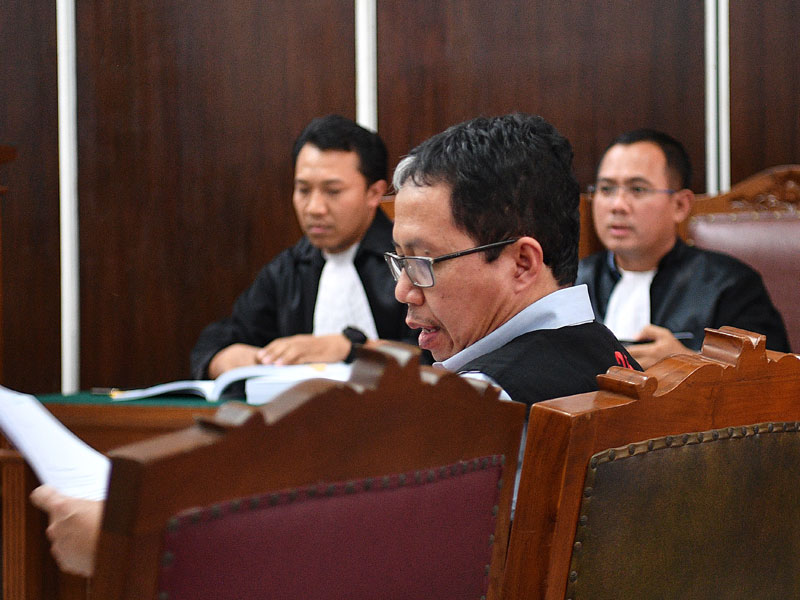 Terdakwa kasus dugaan penghilangan barang bukti pengaturan skor, Joko Driyono.