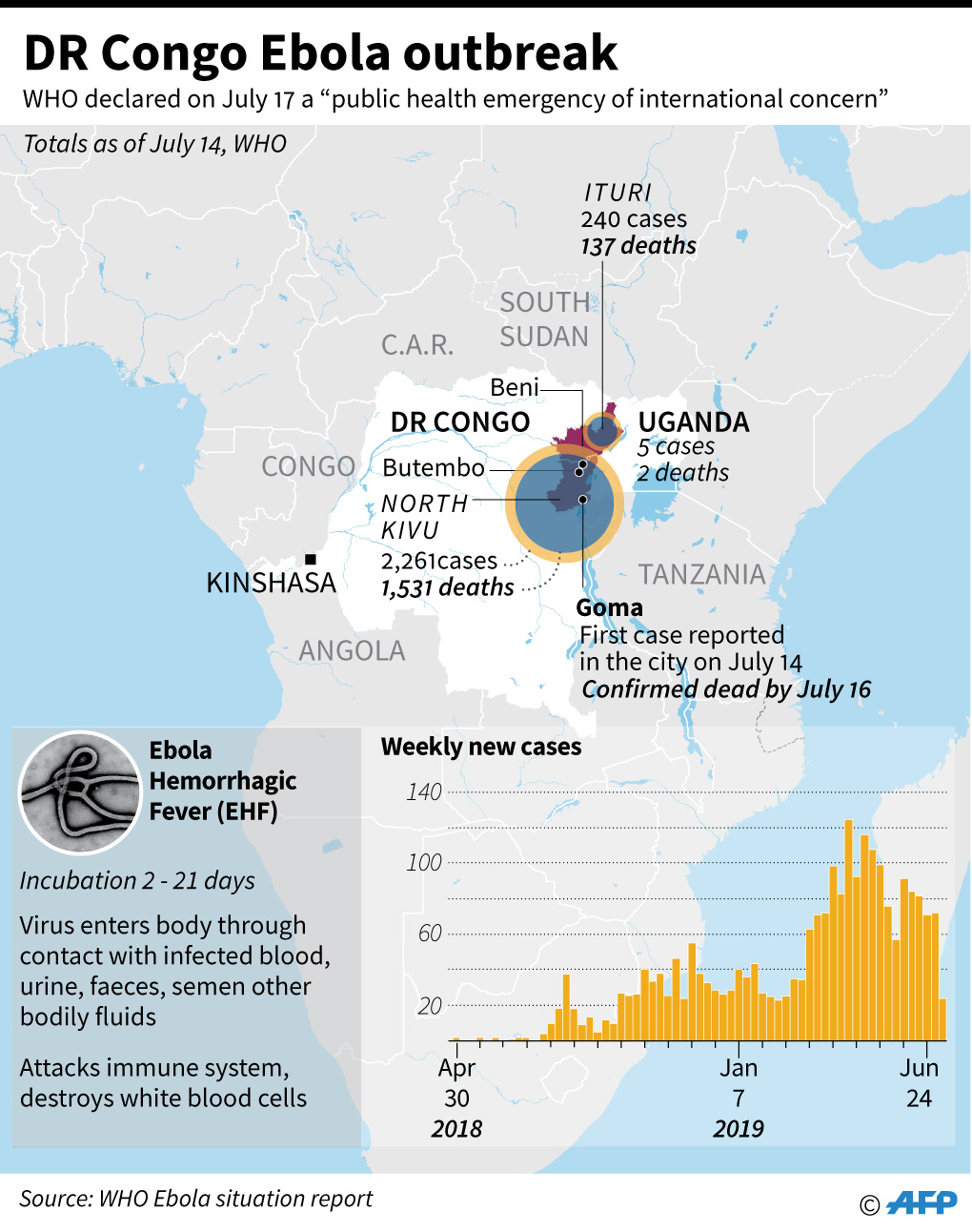 tentang wabah Ebola di DR Kongo yang telah menyebabkan ratusan orang meninggal sejak itu