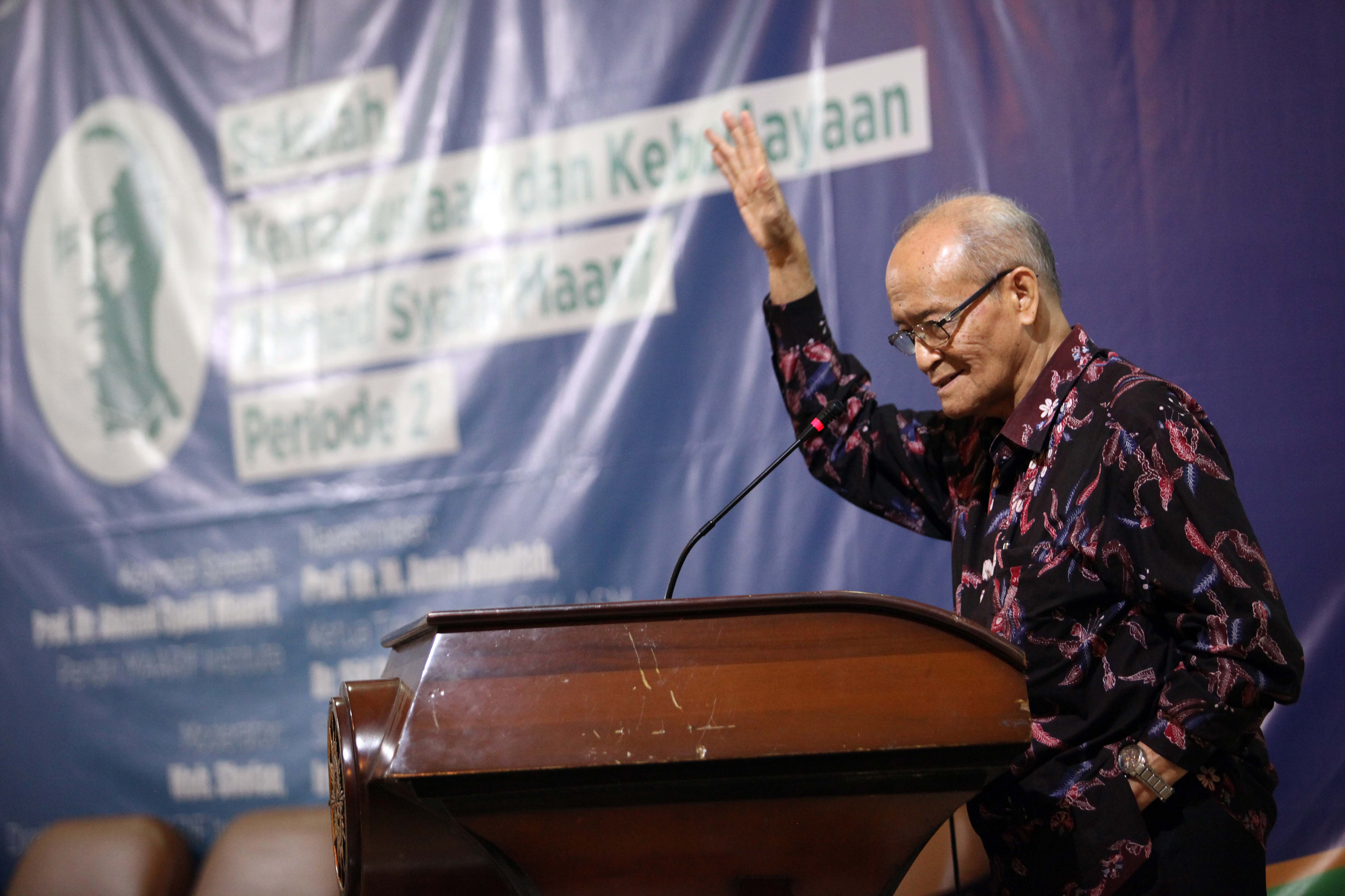 Mantan Ketua Umum Pimpinan Pusat Muhammadiyah Ahmad Syafii Maarif.