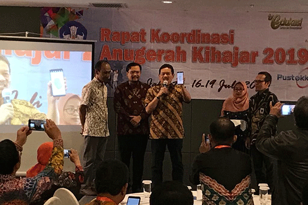 Sekjen Kemendikbud, Didik Suhardi (tengah), pada pembukaan Rapat Koordinasi persiapan penyelenggaraan Anugerah Kihajar 2019