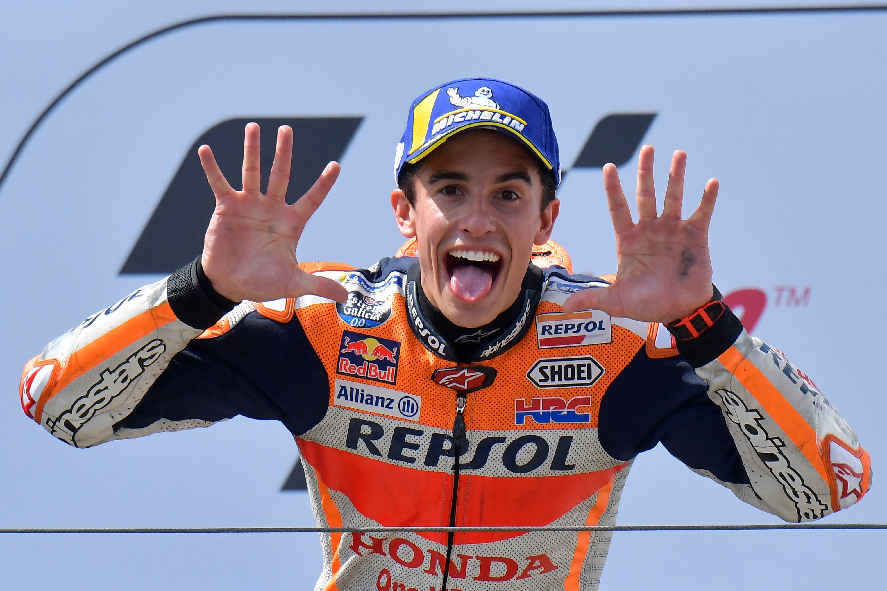 Marc Marquez di podium juara GP Jerman