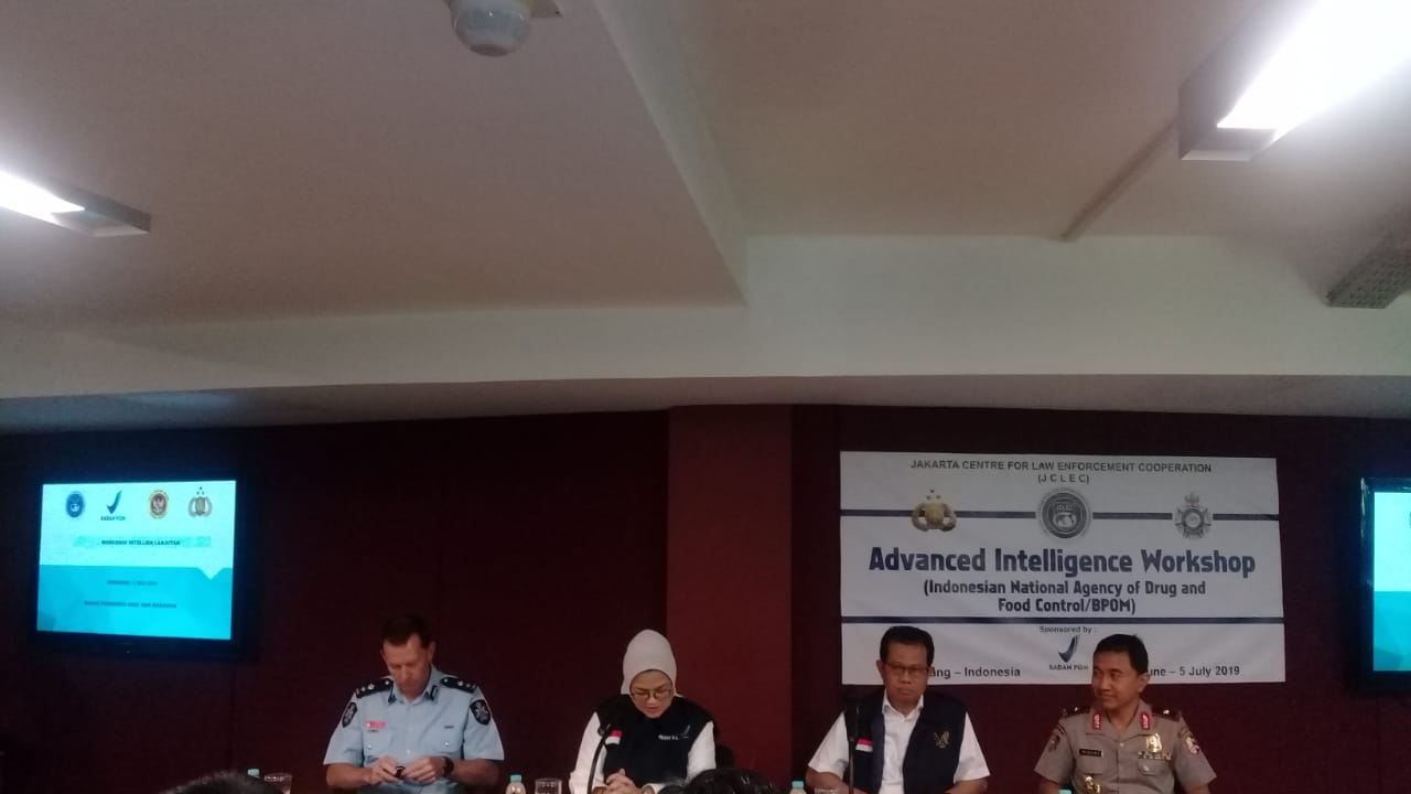 Kepala Badan POM Kepala Badan POM Penny K Lukito saat menghadiri Workshop Intelijen Lanjutan di JCLEC, Semarang.