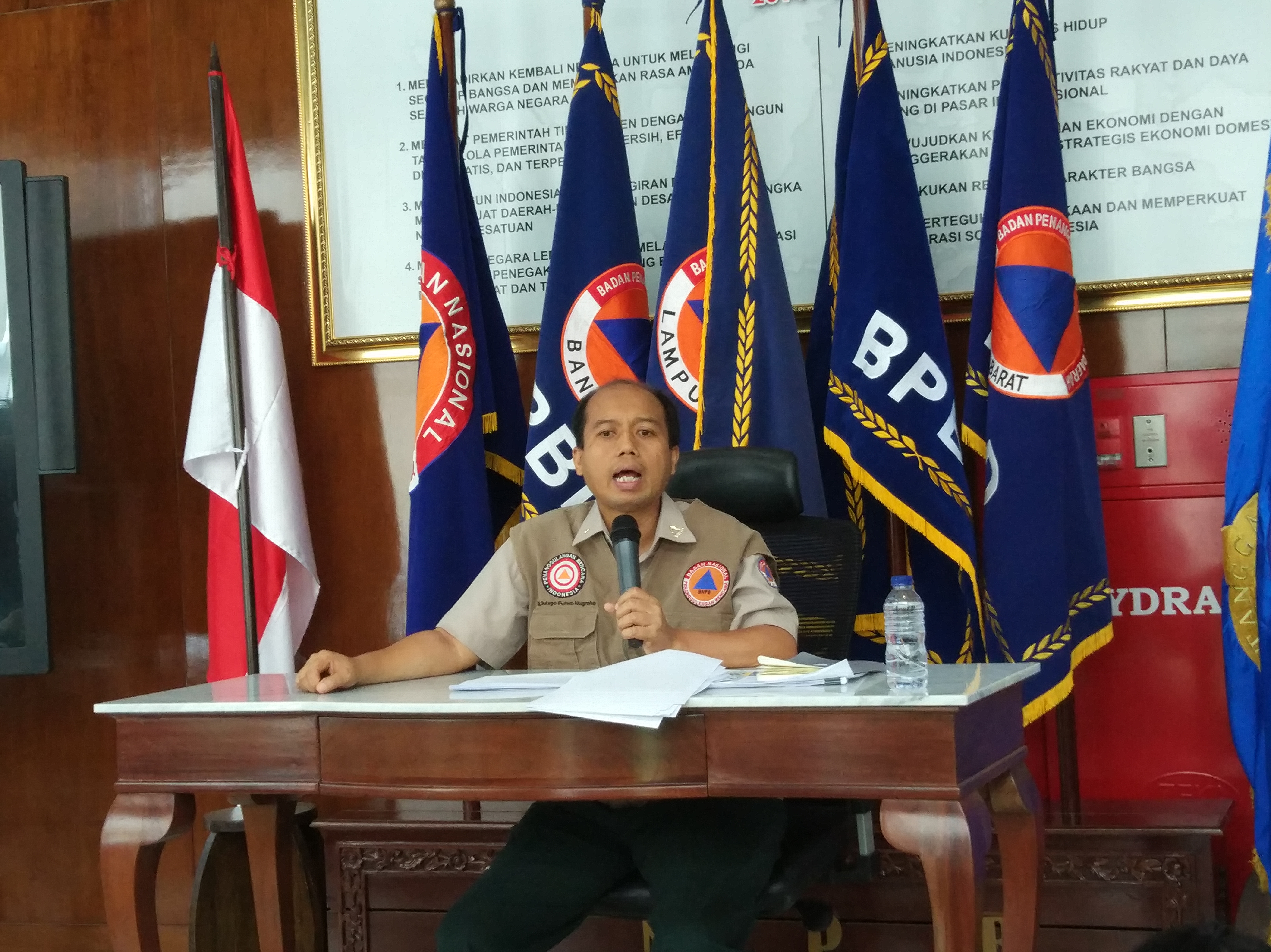 Kepala Pusat Data dan Humas Badan Nasional Penanggulangan Bencana (BNPB) Sutopo Purwo Nugroho