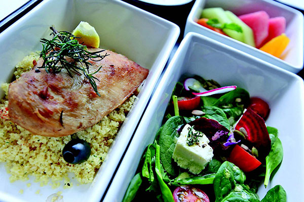 Superfood bento box spinach.