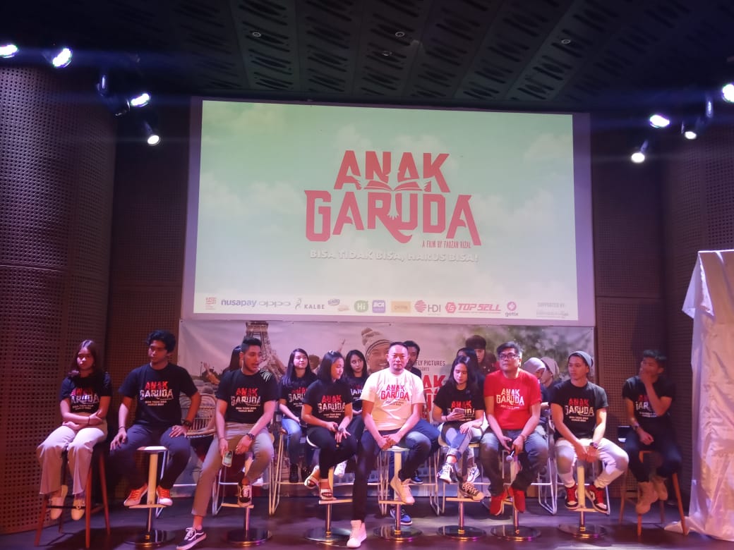Suasana jumpa pers dengan para pemeran film Anak Garuda, di Jakarta, Kamis (22/8).