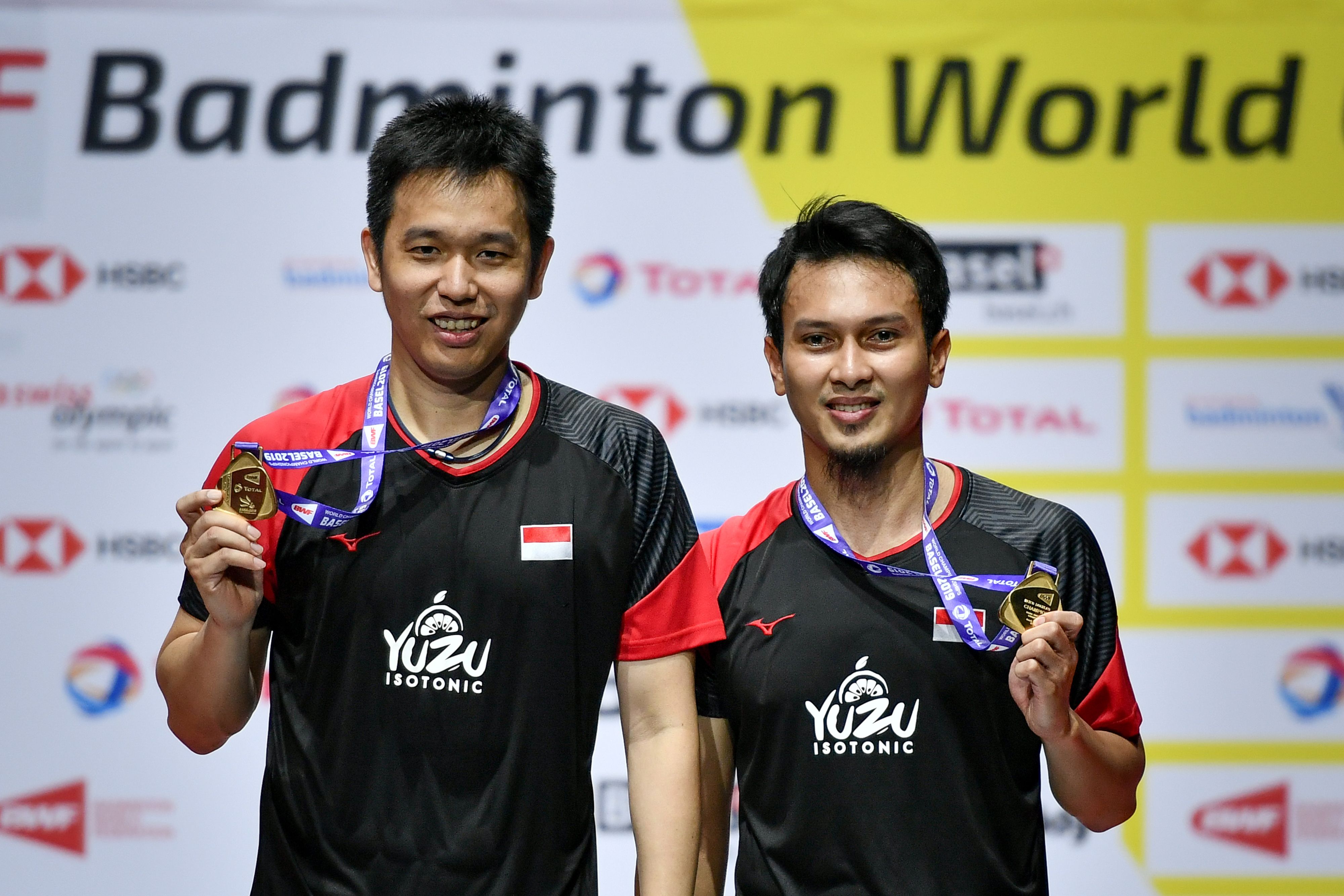Pasangan ganda putra Indonesia Muhammad Ahsan/Hendra Setiawan