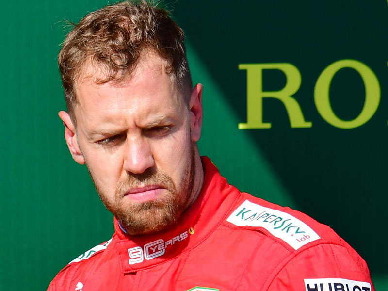 Pembalap Ferrari SebastiaN Vettel.